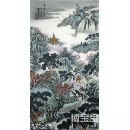 王重兴-雲壑松泉图 山水画作品 类别: 国画山水作品